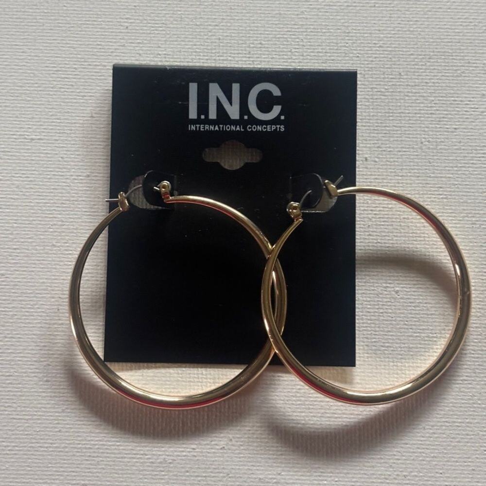 INC International Concepts Gold Classic Hoop Earrings